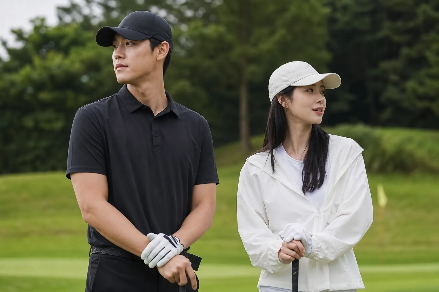 Korean celebrity couple inspired golf outing in a private course setting
