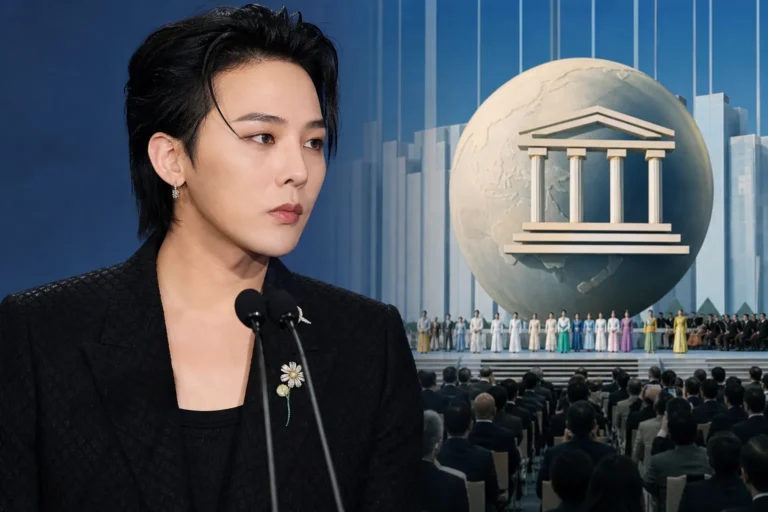 G-Dragon UNESCO Busan heritage ceremony editorial image