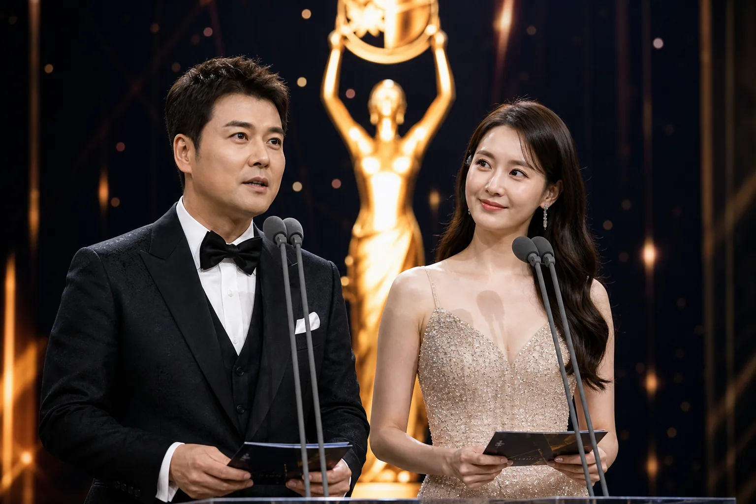 Blue Dragon Series Awards stage prepared for Korean entertainment ceremony