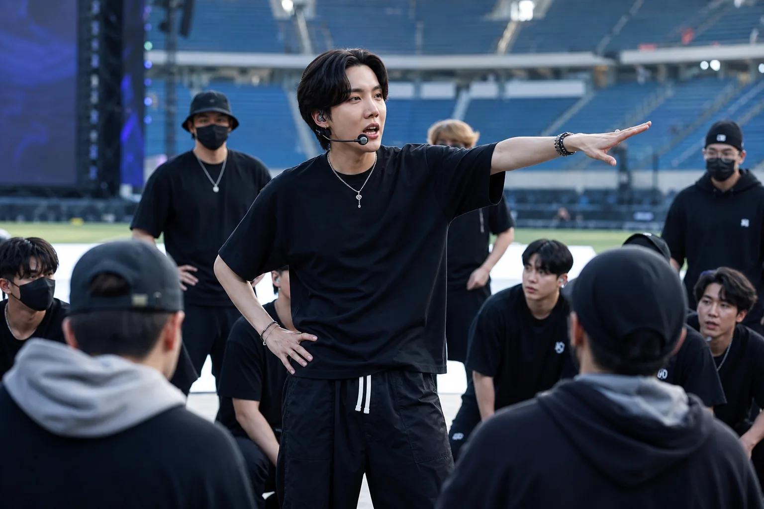 Global K-pop performance impact at a packed football stadium