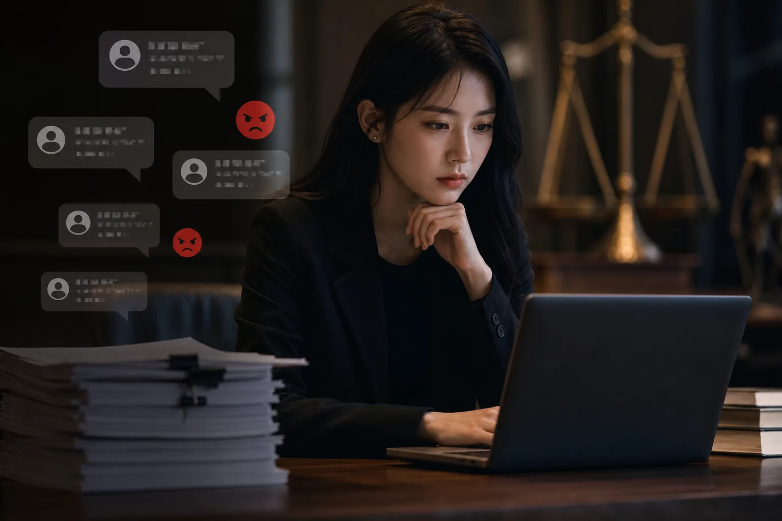 Legal documents and social media evidence in IU defamation case