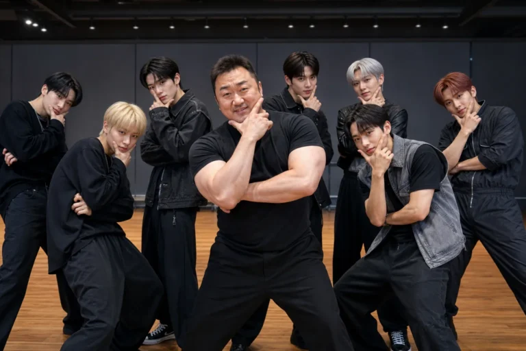 Ma Dong Seok and ATEEZ viral BAD challenge editorial concept