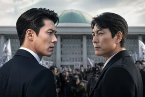 Political thriller office scene representing Made in Korea 2 release news