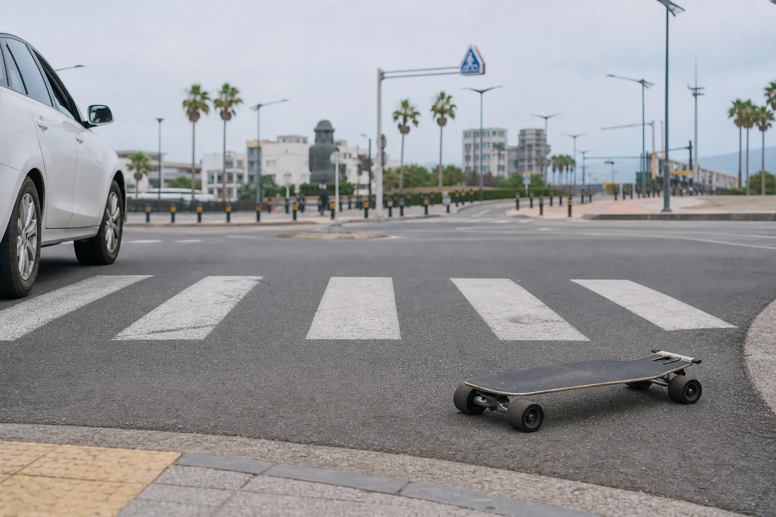 Jeju street scene representing the reported location of P.O's minor car accident