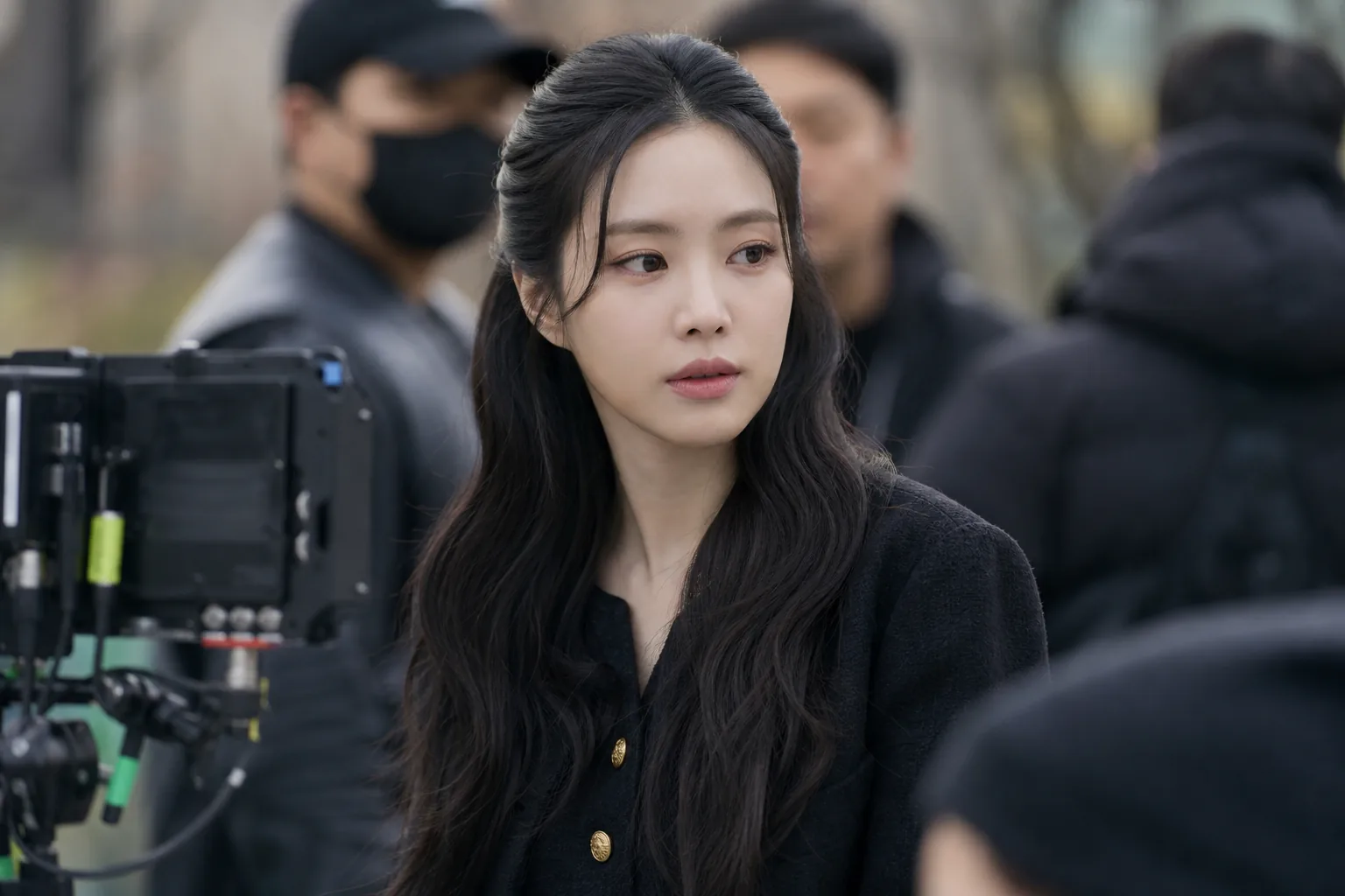 Actor preparing on a Korean entertainment studio set
