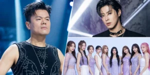K-pop music show stage prepared for M Countdown comeback performances