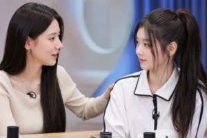 K-pop mentor moment inspired by Miyeon and ILLIT Wonhee on a reality show