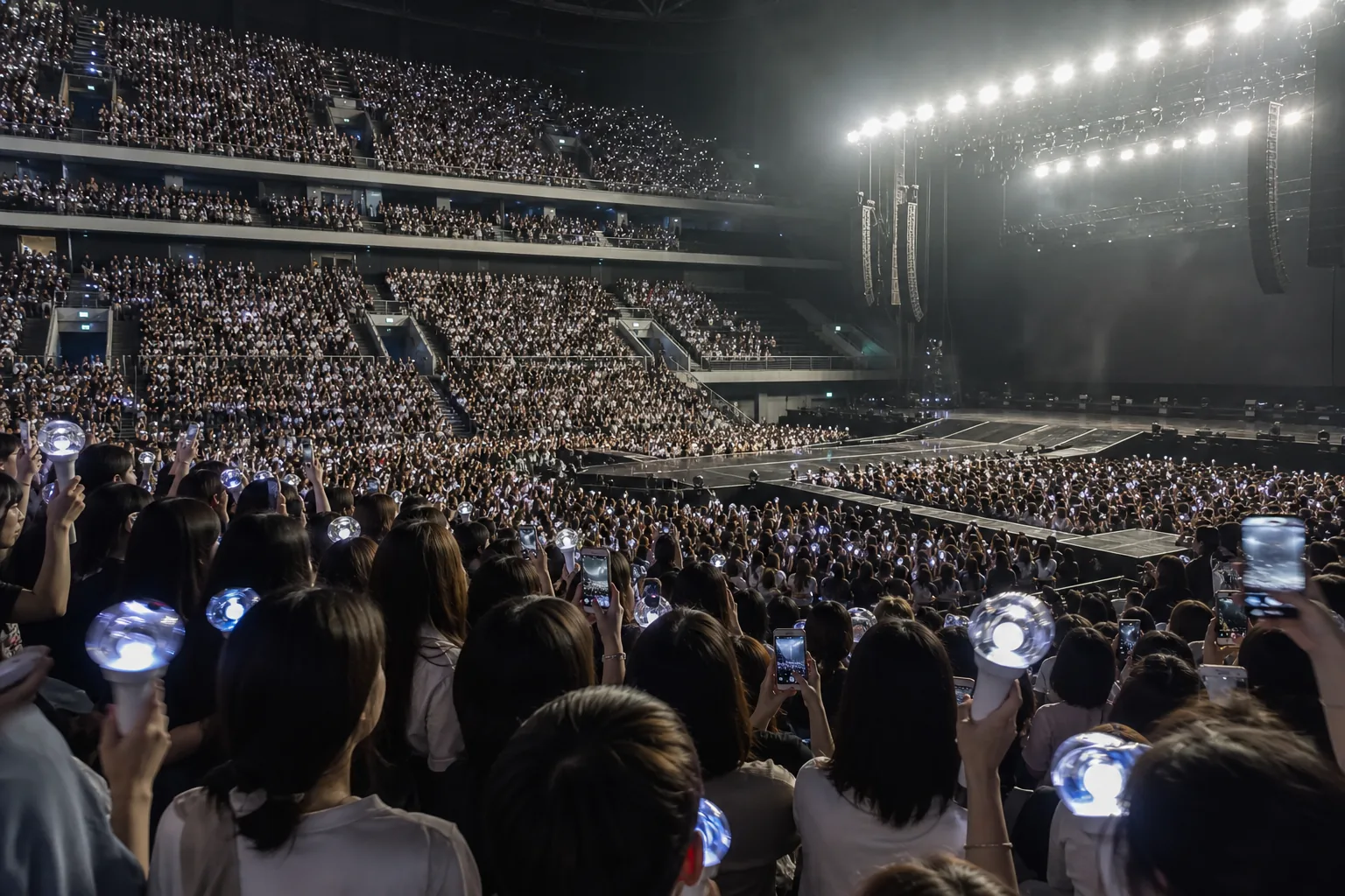 Concert floor layout and fans discussing standing sections for a K-pop reunion show