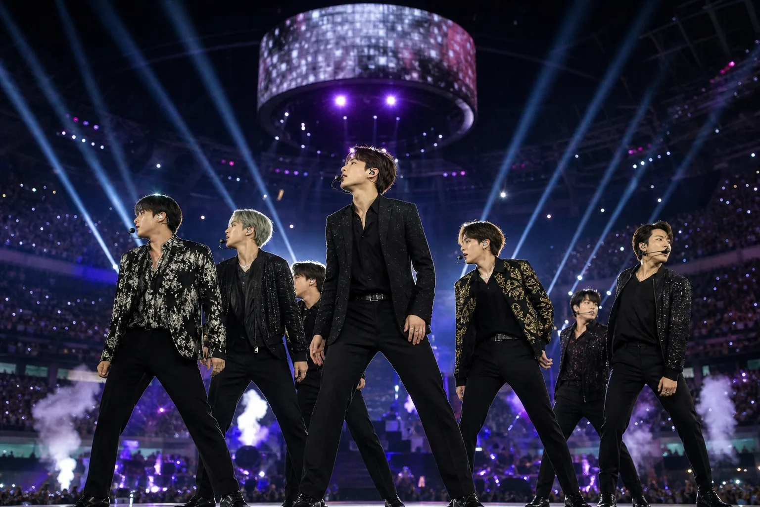 AI editorial image of fans reacting to a K-pop performance online