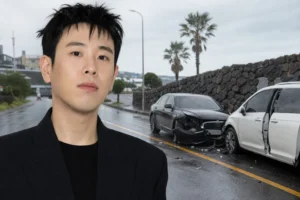 Jeju street scene representing Block B P.O traffic accident recovery news