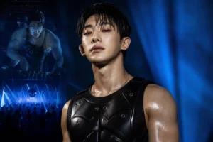 Wonho CORE EP editorial image inspired by club music and reflective K-pop performance