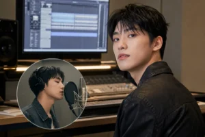 K-pop studio scene representing SEVENTEEN Dino's Picheolin project and Crazy Crazy release