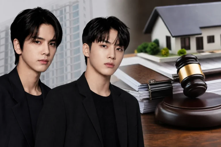 Legal documents and city apartment buildings representing THE BOYZ contract dispute
