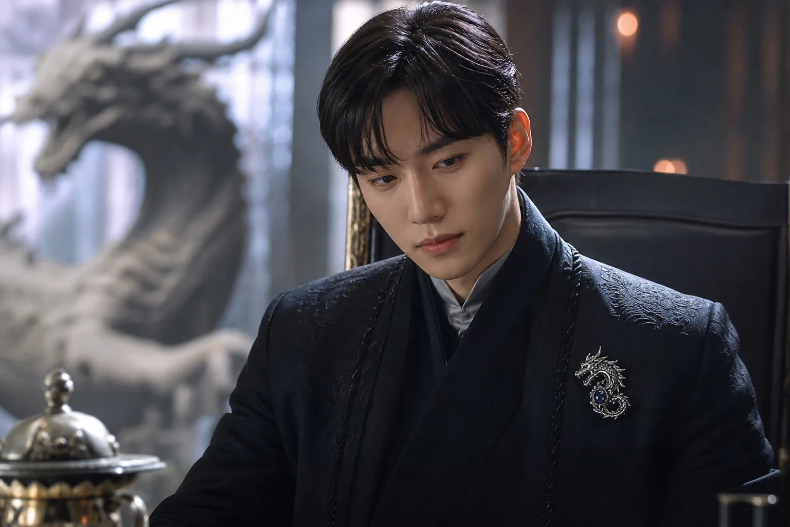 Rookie diplomat and dragon ambassador fantasy romance concept