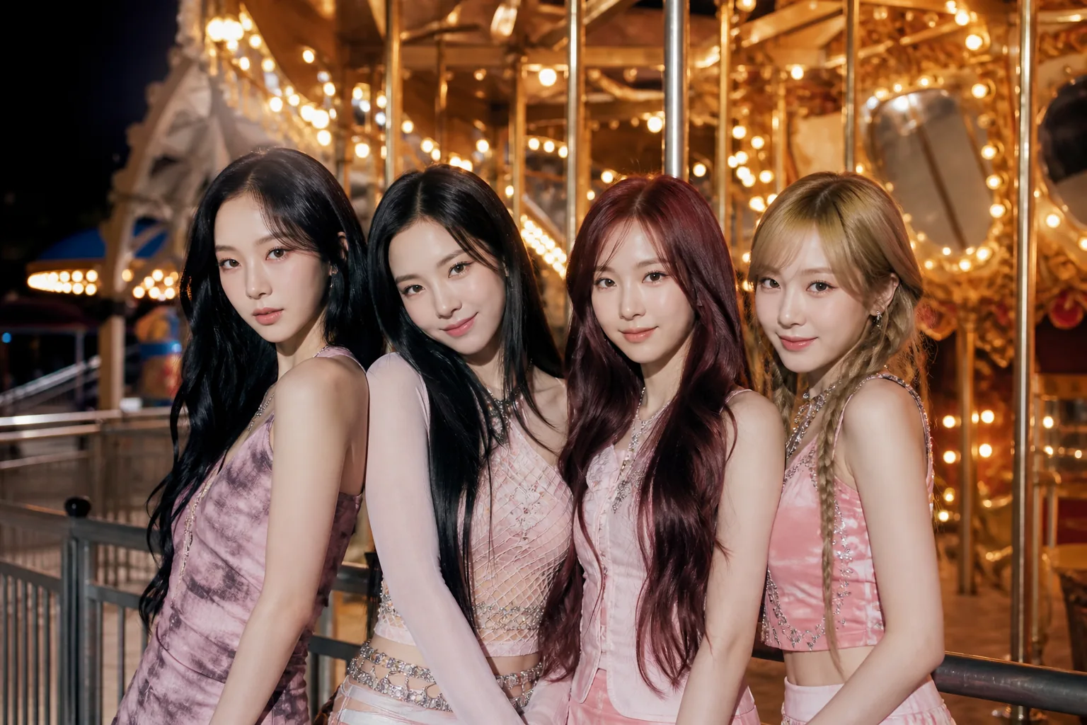 aespa KISS N TELL amusement park music video concept
