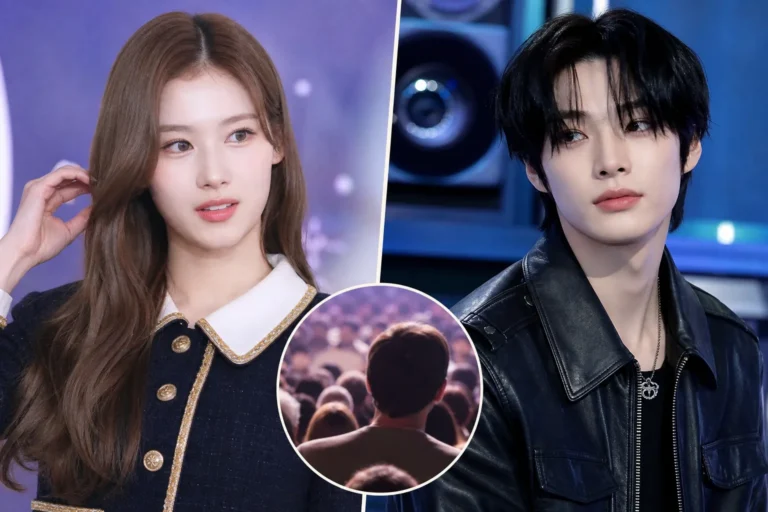 K-pop interview set representing Sana and Wonbin online discussion
