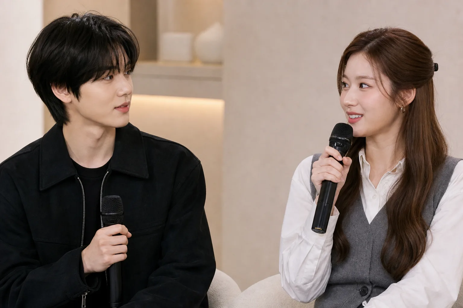 Fans discussing idol interview clips on social media