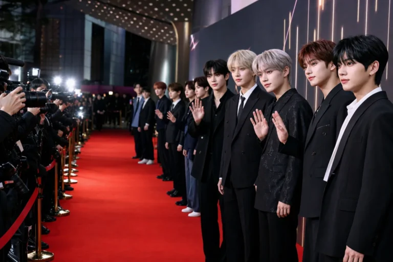 KM Chart Awards 2026 red carpet in Seoul with K-pop performers
