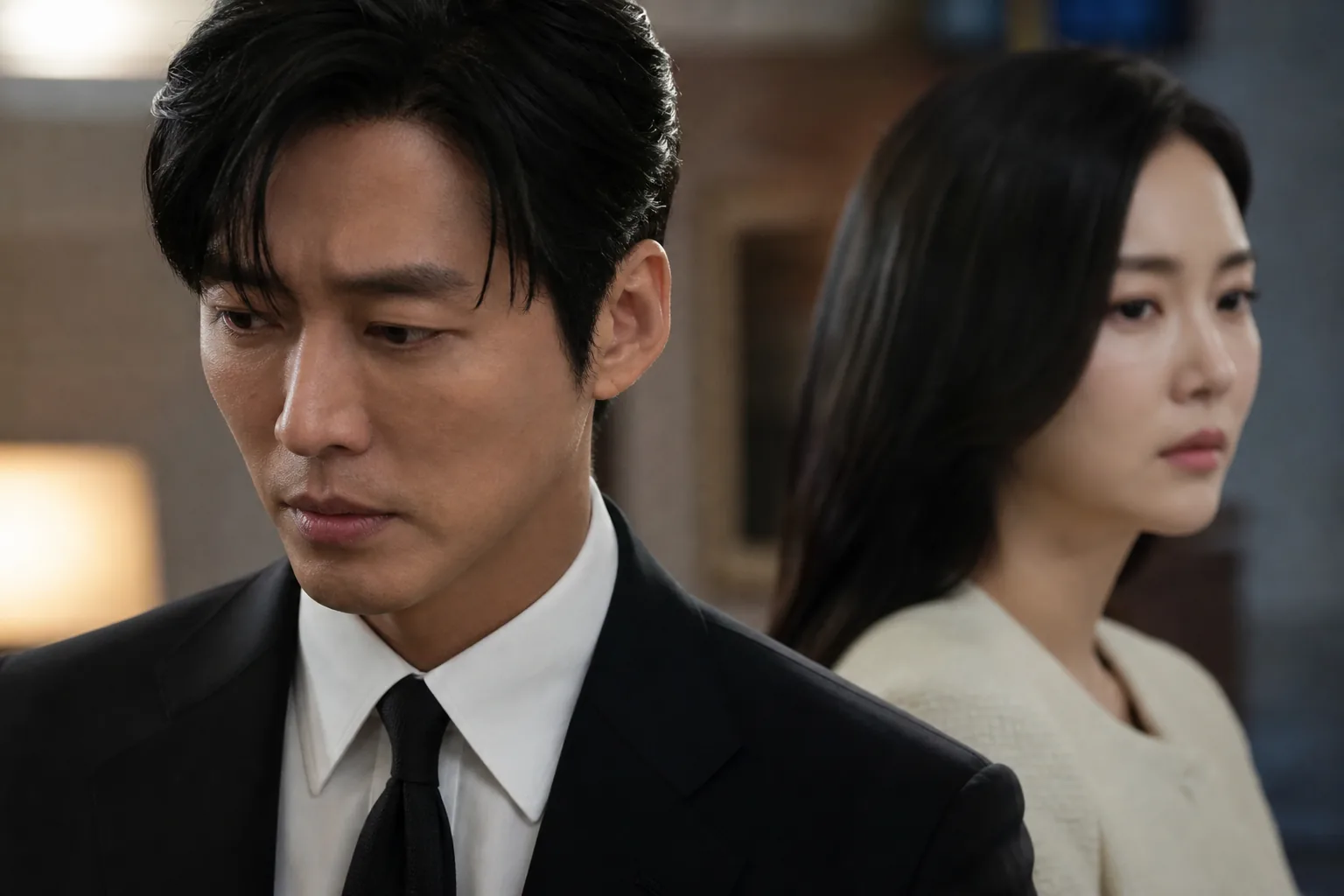 Thriller drama alley scene with mirror reflection and suspenseful mood