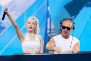 Jeon Somi Diplo collaboration at Waterbomb Seoul editorial image