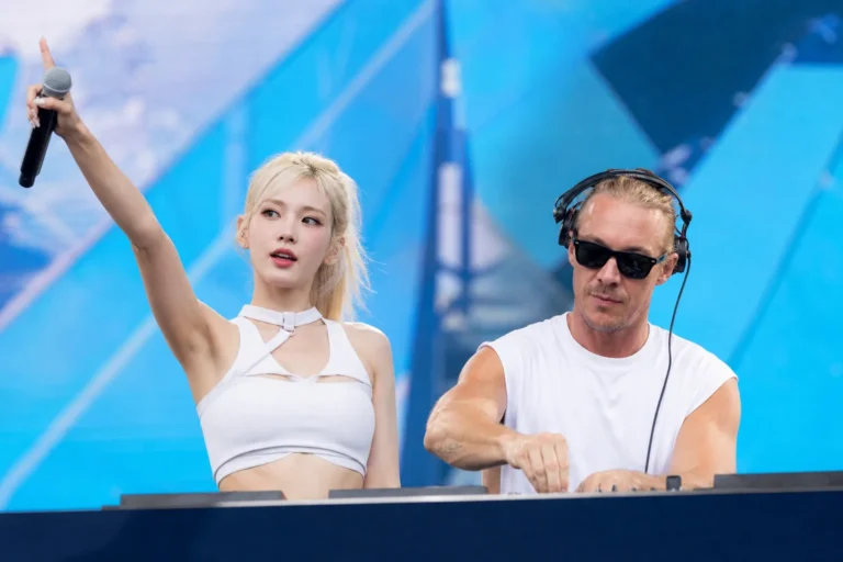 Jeon Somi Diplo collaboration at Waterbomb Seoul editorial image