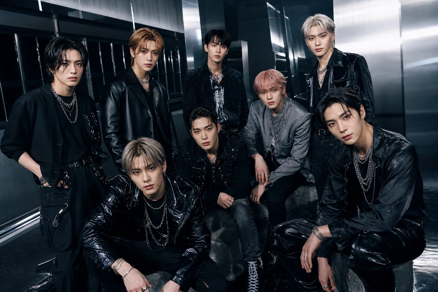 Five member K-pop group comeback stage preparation concept
