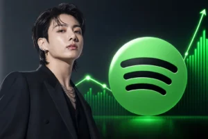 BTS Jungkook Standing Next to You Spotify streaming milestone editorial image