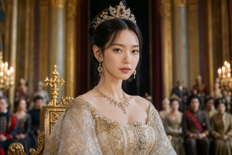 Shin Min Ah inspired fantasy royal courtroom poster for The Remarried Empress