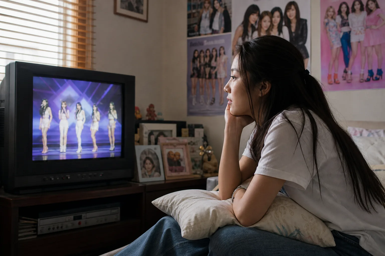 K-pop music inspiring a future singer during childhood