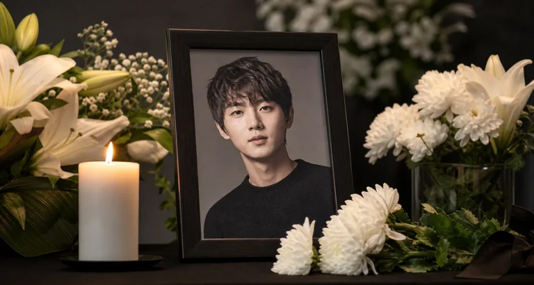Memorial candle representing remembrance of late K-pop idol Kim Dongyoon