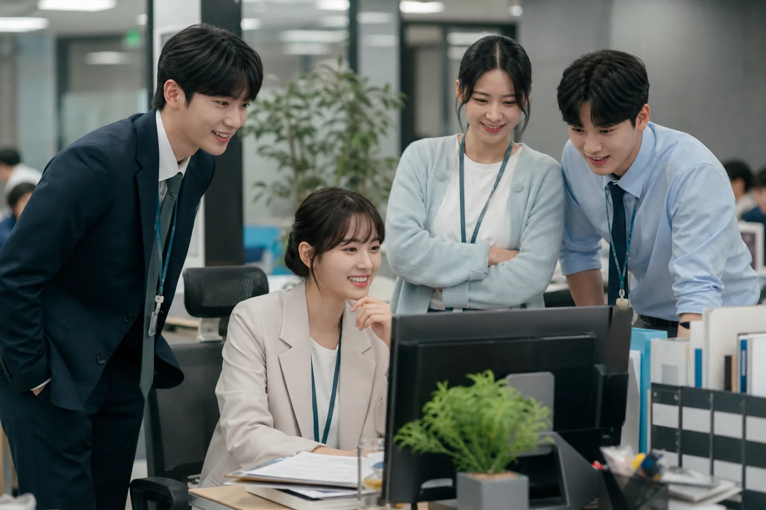 Korean drama production set inspired by office romance finale anticipation