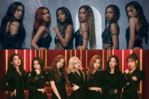 K-pop studio setup representing debate around KATSEYE Animal and CLC Devil