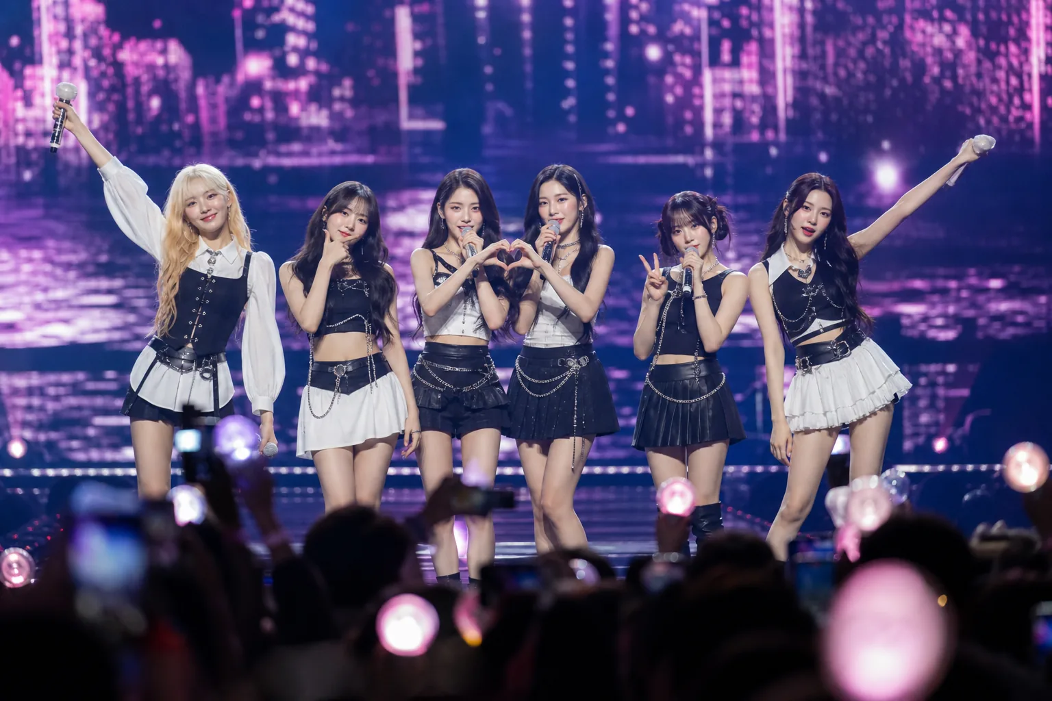 K-pop fans singing along at a North American arena concert