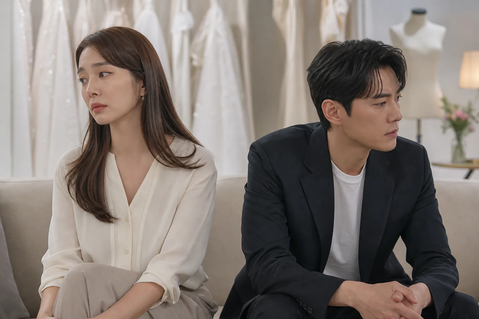 Wedding dress shop setting for Korean divorce drama