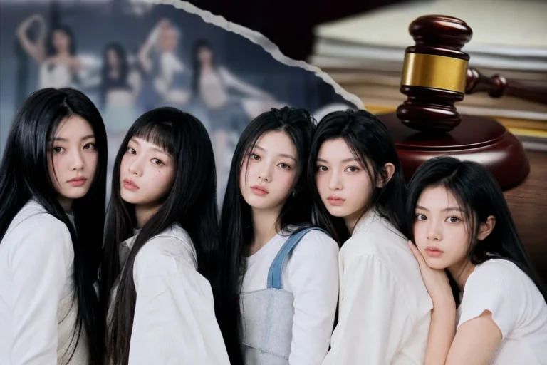 K-pop music video production scene representing ILLIT plagiarism debate