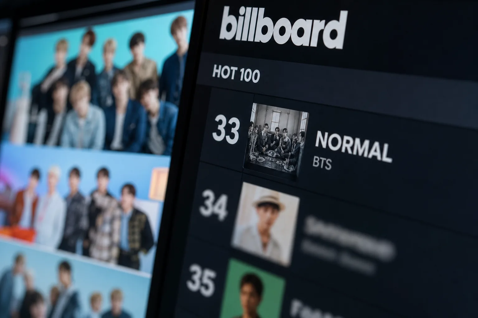 Digital music chart performance showing a K-pop song rising in the United States