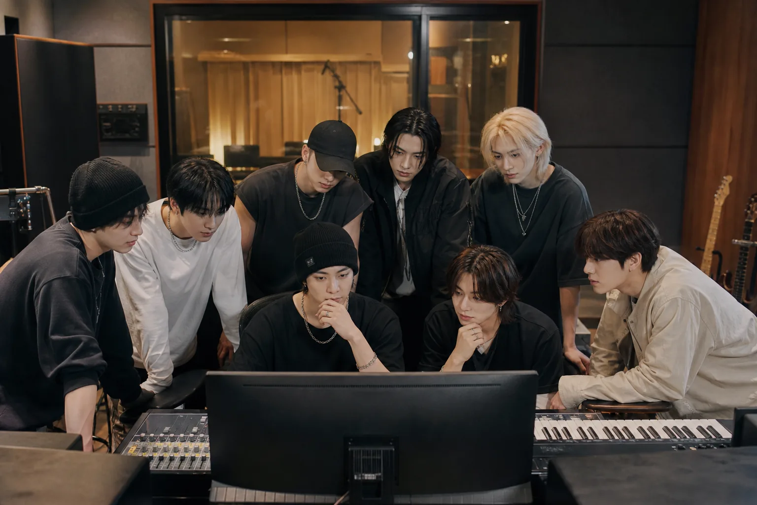 K-pop digital album rollout and upcoming Stray Kids EP represented by music production workspace