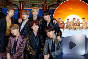 BTS IDOL music video milestone editorial image
