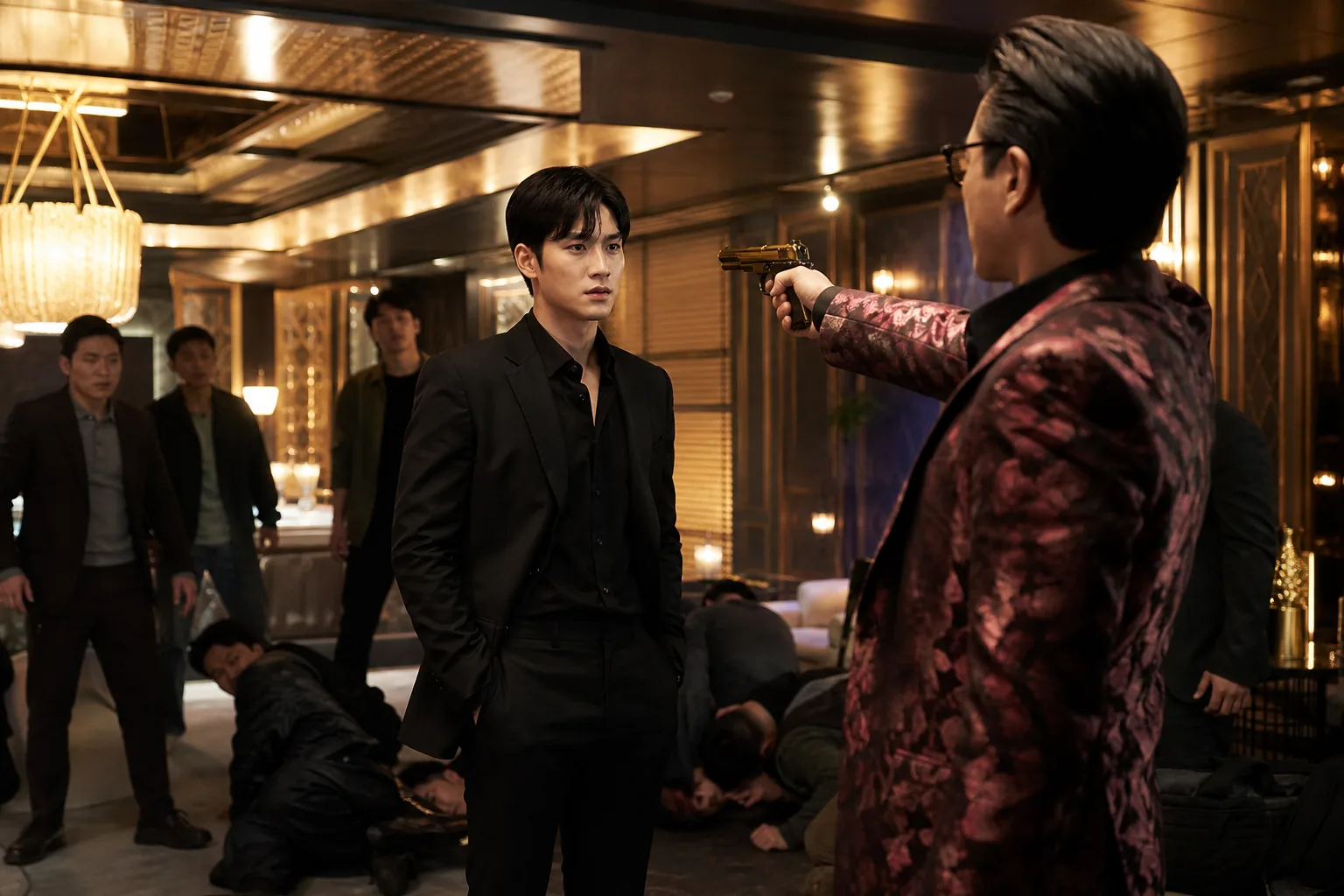 Korean detective drama action confrontation concept