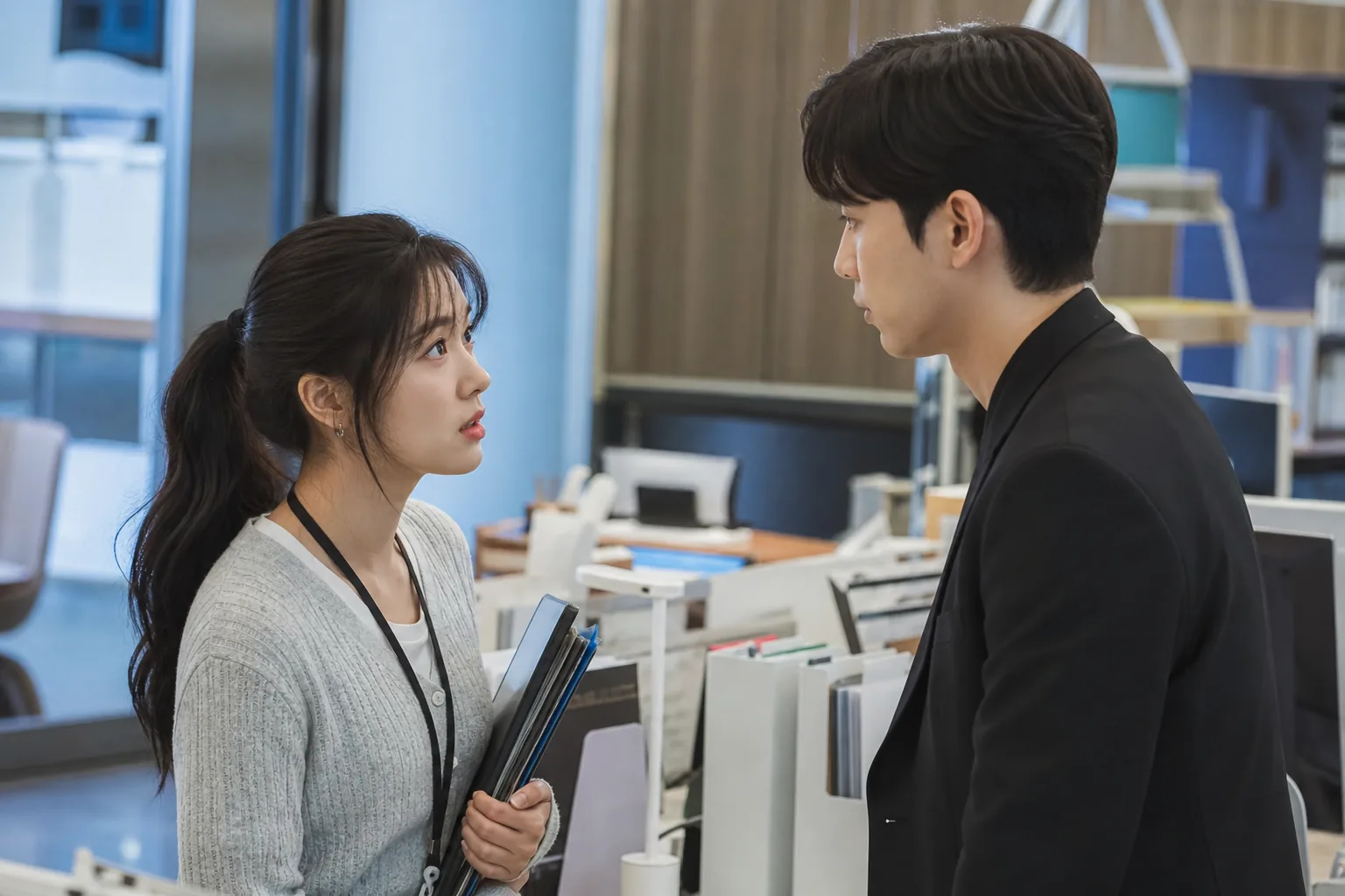 Office employee beginning a new job inspired by idol fandom in Korean drama