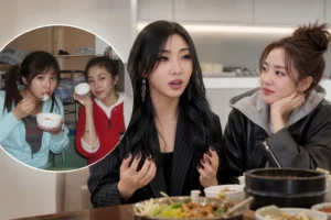 Editorial image representing Minzy recalling Sandara Park's small portions during 2NE1 activities