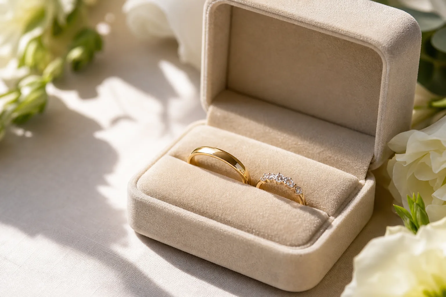 A handwritten letter and wedding rings symbolizing Moon Geun-young's marriage announcement