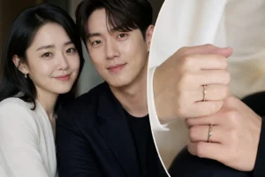 Elegant wedding rings representing Moon Geun-young and Jung Pyung marriage news