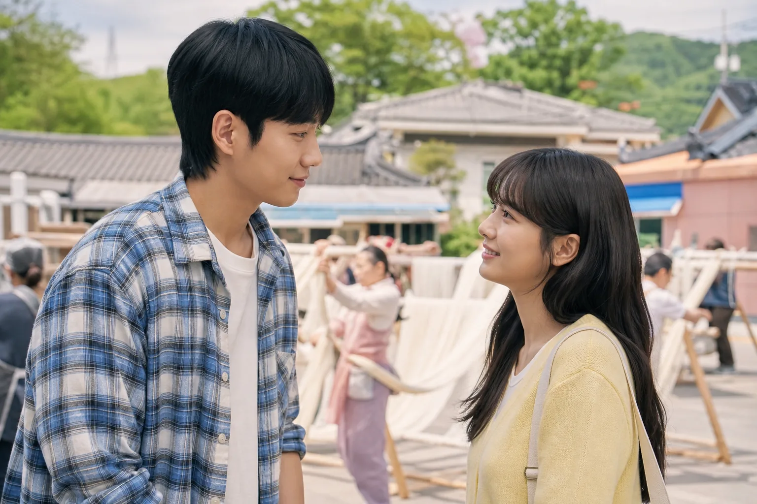 Countryside Korean village setting for Our Sticky Love romantic comedy