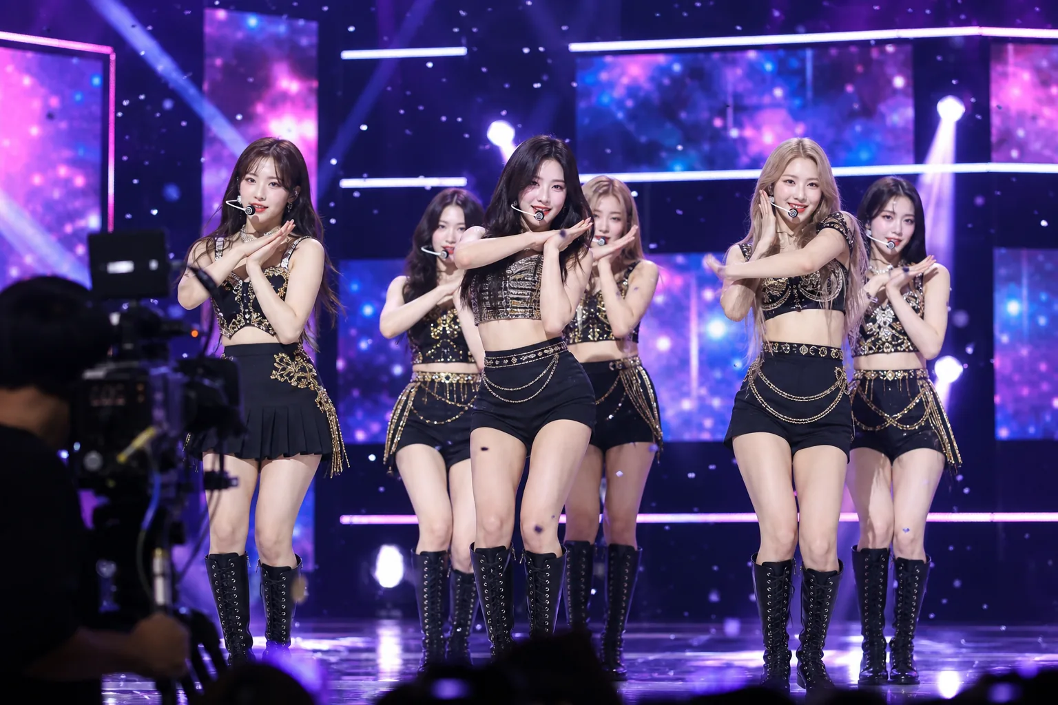 K-pop stage lights waiting for a weekly music show return