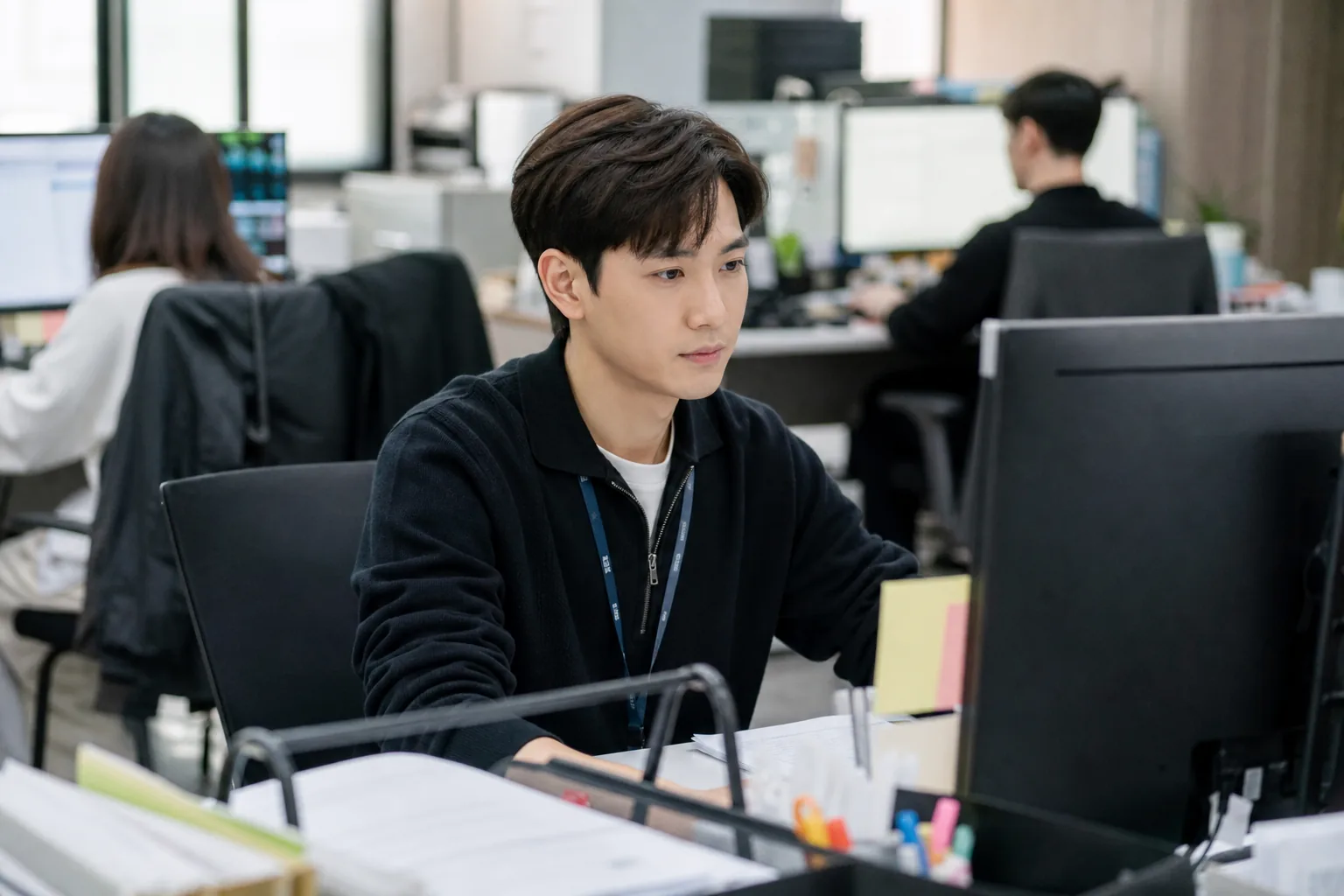 K-pop career transition concept with office calendar and production notes