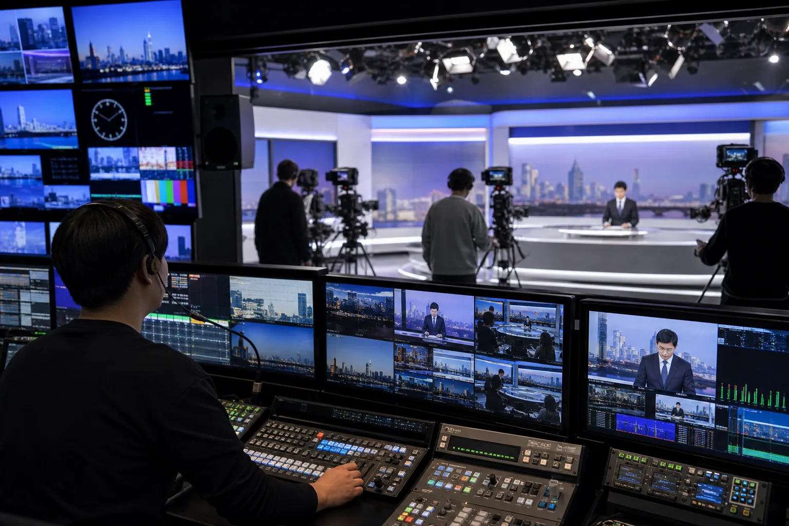 Editorial image of media finance documents and studio screens representing creditor negotiations
