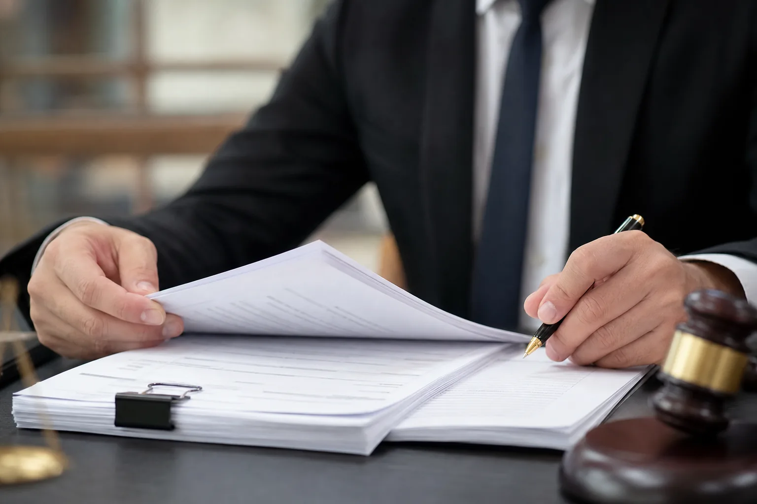 Film promotion backdrop and legal documents showing entertainment industry impact