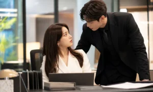 Modern Korean office romance drama concept for My Bias, My Boss