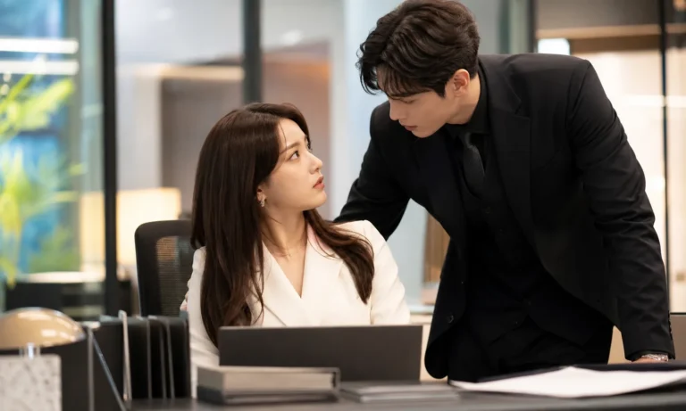 Modern Korean office romance drama concept for My Bias, My Boss